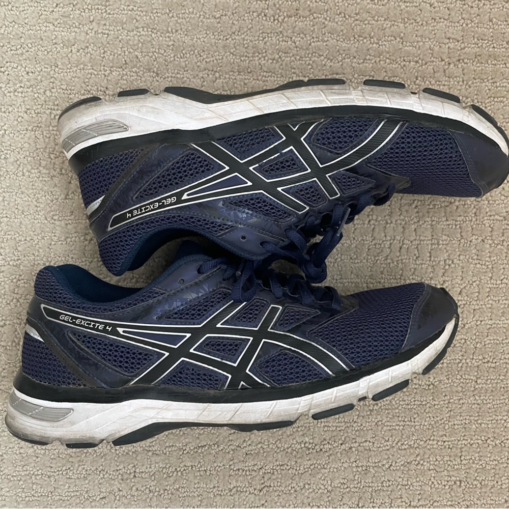 Asics Blue and White Athletic Shoes with Mesh Upper
